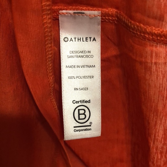 Athleta Orange Sheer Muscle Tank Top Size M - Picture 4 of 4